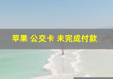 苹果 公交卡 未完成付款